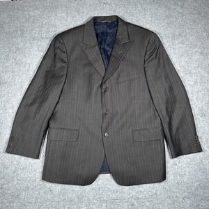Coppley Ermenegildo Zegna Blazer Men's Size 46 Long Grey Pinstripe Sport Coat